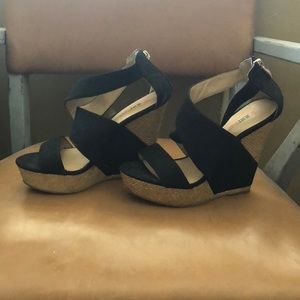 Strapped heeled Wedges